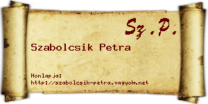 Szabolcsik Petra névjegykártya